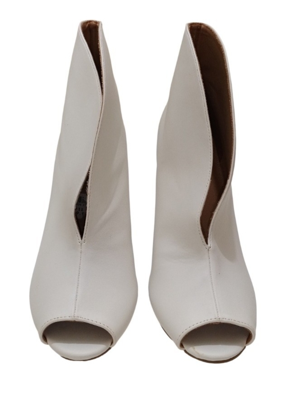 Christian Siriano White Peep Toe Stiletto Ankle Boot - Picture 4 of 8